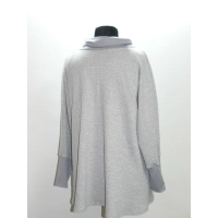 Tunika TRAPEZOWA z luźnym golfem - plaster miodu szary popiel